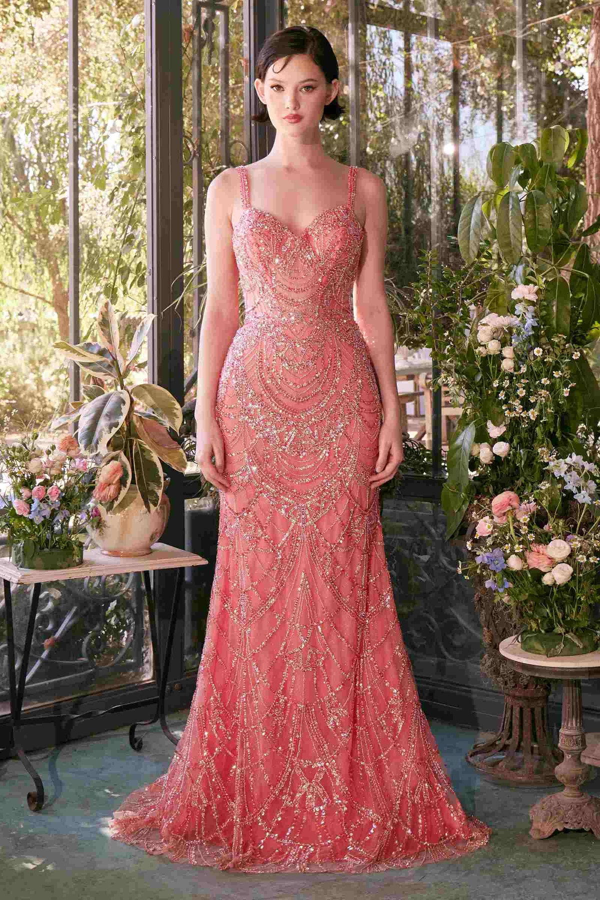 Andrea & Leo A1363 Dress Fitted Beaded Evening Gown