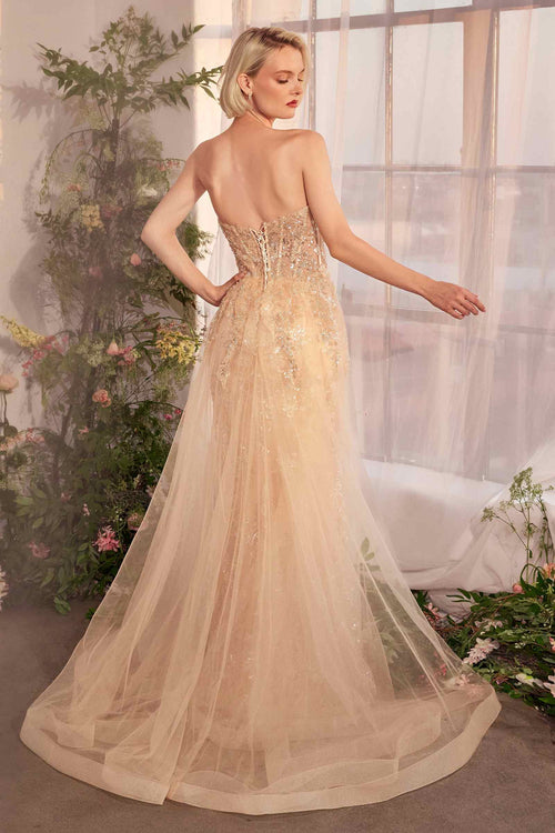 Andrea & Leo A1365 Dress Strapless Overskirt Glimmering Gown