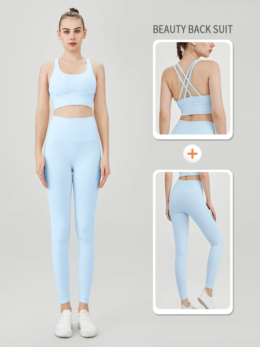2 Piece Yoga Clothes Women's Tracksuit Athletic Wear Pilates Fitness Suit