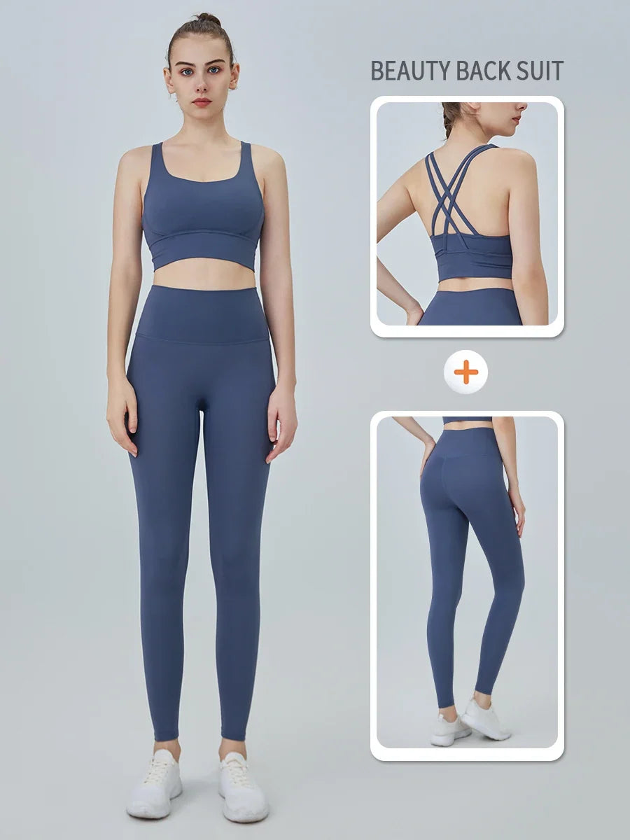 2 Piece Yoga Clothes Women's Tracksuit Athletic Wear Pilates Fitness Suit