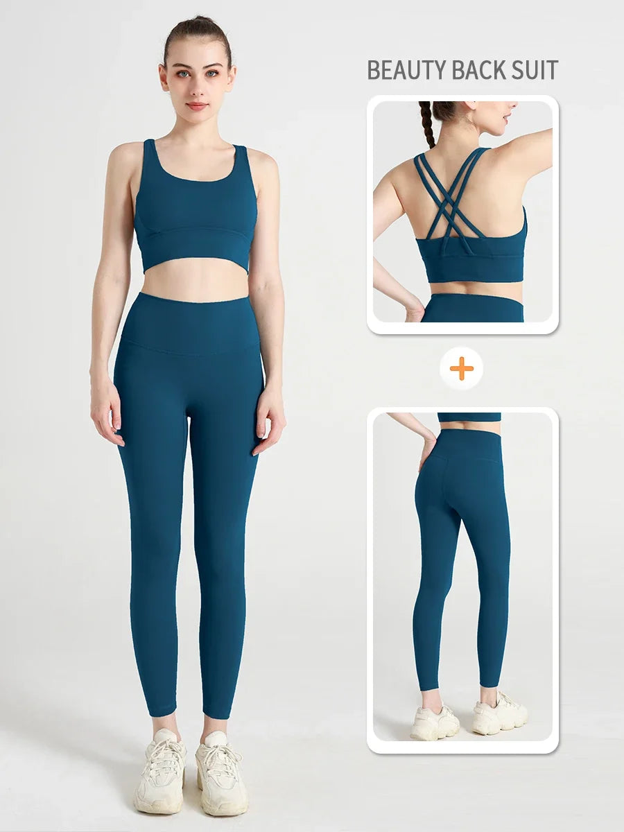 2 Piece Yoga Clothes Women's Tracksuit Athletic Wear Pilates Fitness Suit
