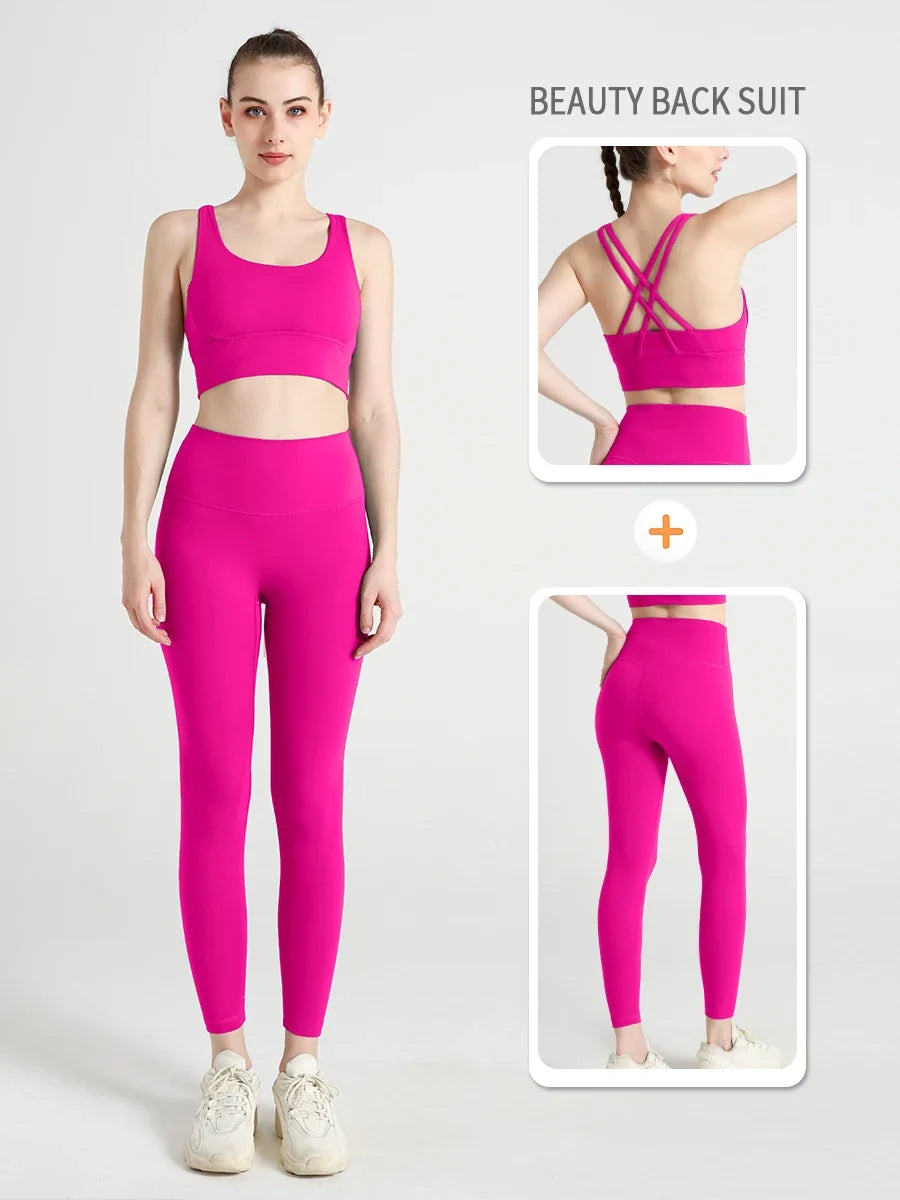 2 Piece Yoga Clothes Women's Tracksuit Athletic Wear Pilates Fitness Suit
