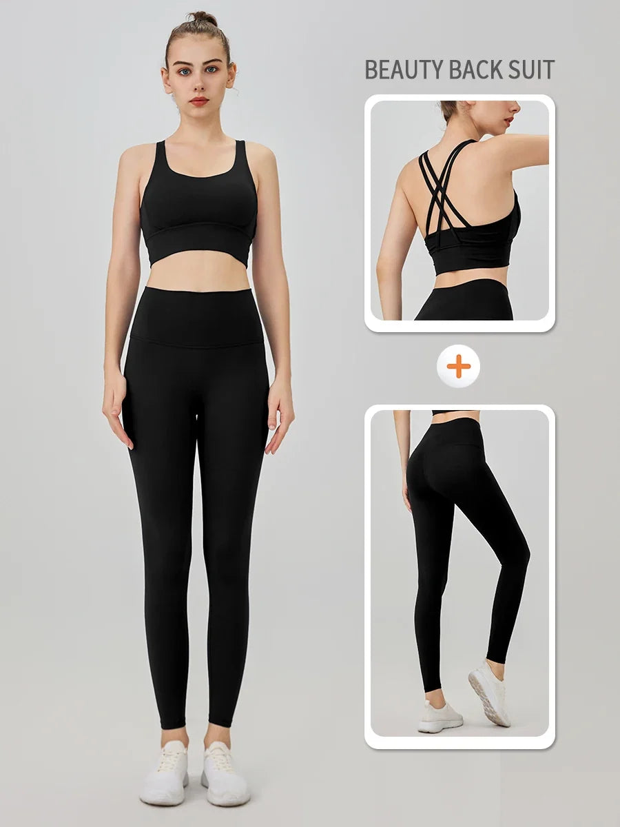 2 Piece Yoga Clothes Women's Tracksuit Athletic Wear Pilates Fitness Suit