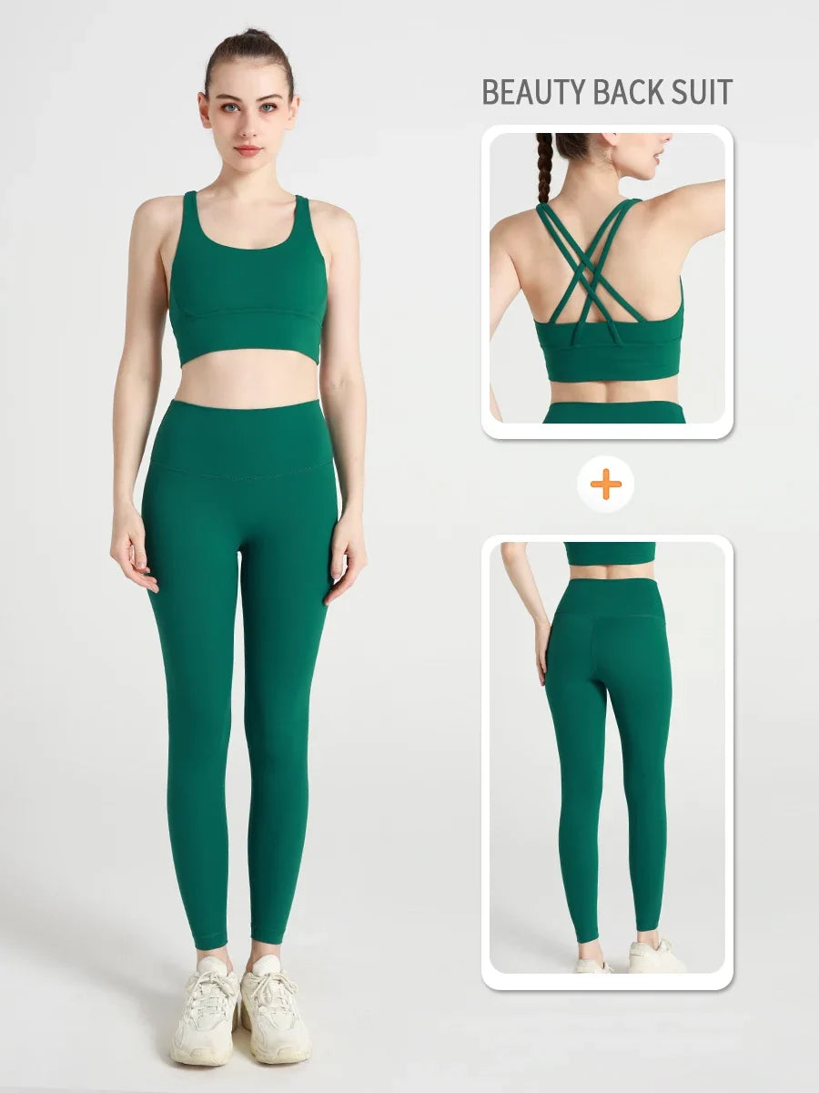 2 Piece Yoga Clothes Women's Tracksuit Athletic Wear Pilates Fitness Suit