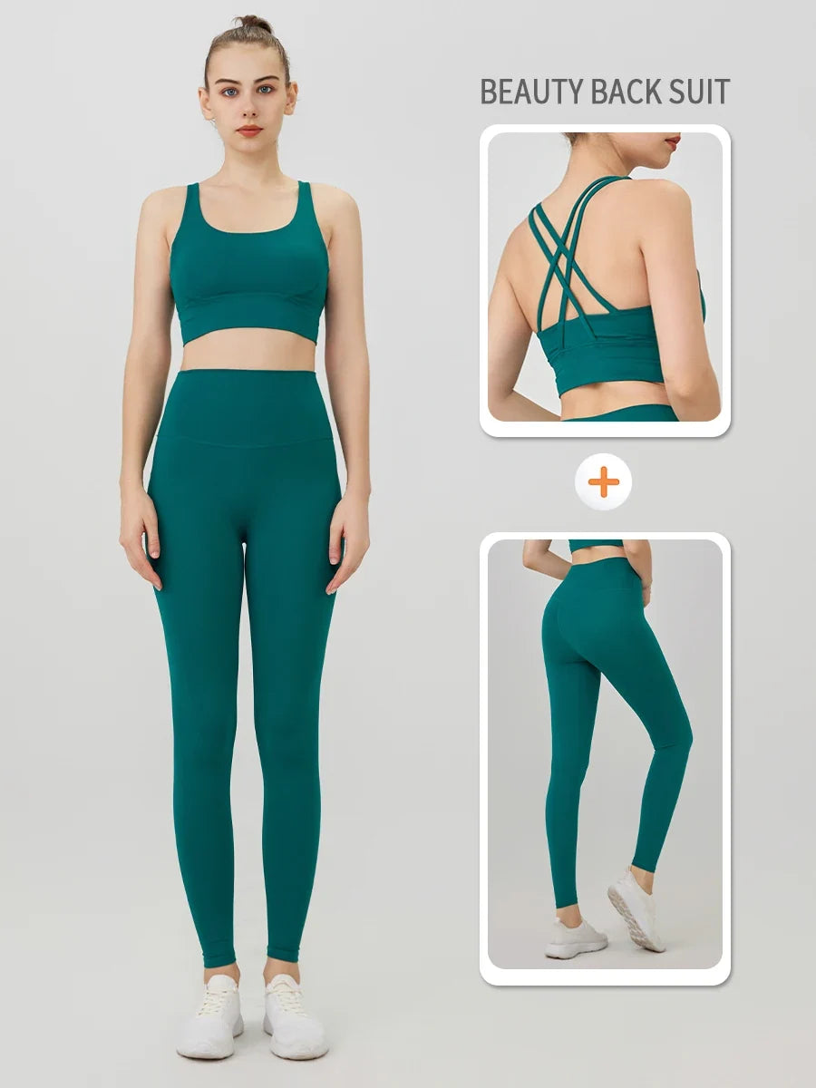 2 Piece Yoga Clothes Women's Tracksuit Athletic Wear Pilates Fitness Suit