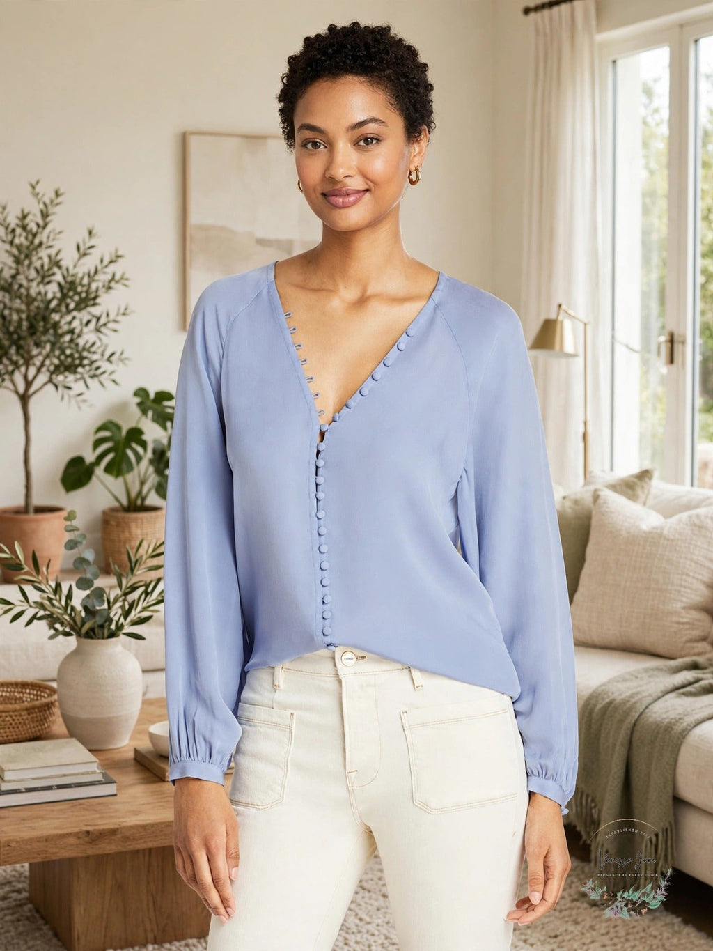 Joie Womens Shariana Button Loop Silk Blouse - Blue - Size XXS